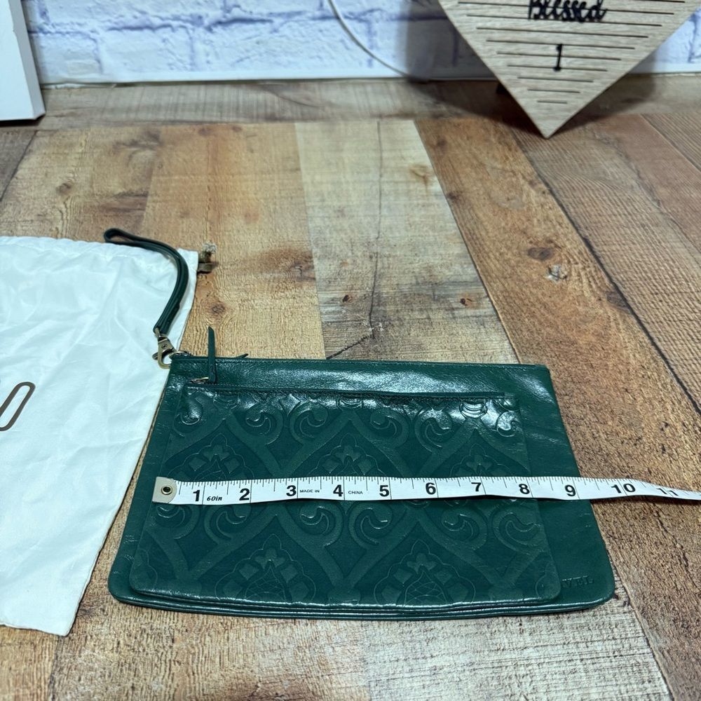 HOBO 'Triad' 3 different pouches with wristlet green leather - Picture 13 of 16